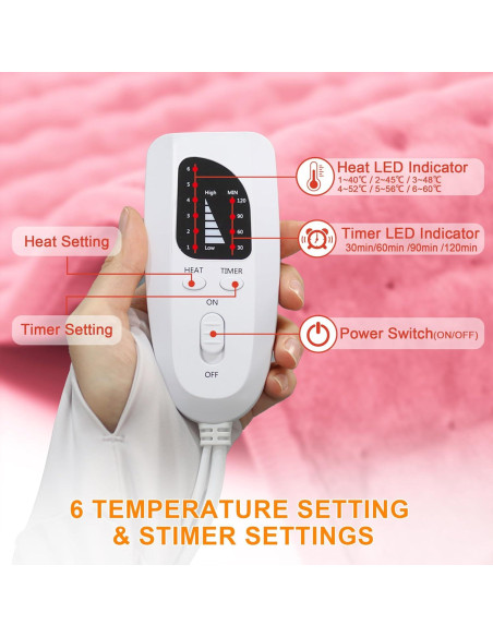 Almohadilla Calefactora Eléctrica Onkey 30x60 cm Rosa Bebé