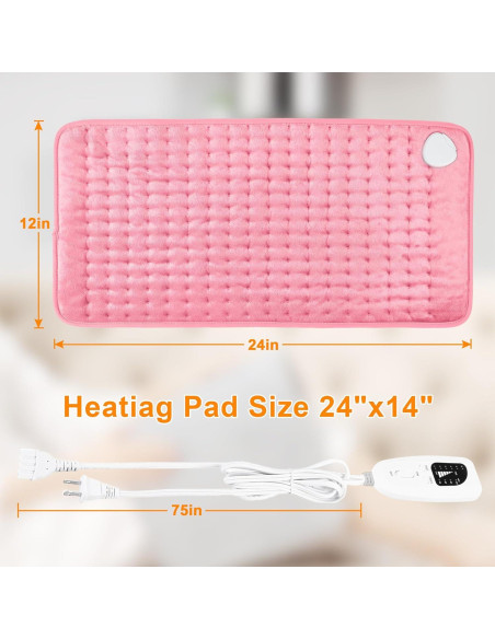 Almohadilla Calefactora Eléctrica Onkey 30x60 cm Rosa Bebé