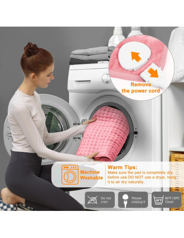 Almohadilla Calefactora Eléctrica Onkey 30x60 cm Rosa Bebé