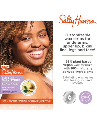 Kit de Cera Tiras Cortar y Usar Sally Hansen 10 Unidades