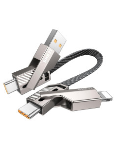 Cable Corto USB C 4-en-1 SHEZI 60W 0.18m Carga Rápida