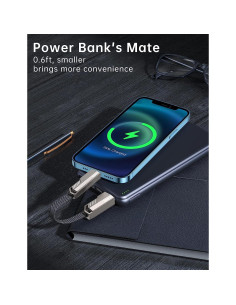 Cable Corto USB C 4-en-1 SHEZI 60W 0.18m Carga Rápida 2