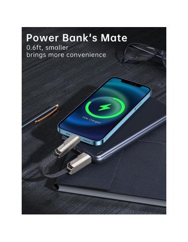 Cable Corto USB C 4-en-1 SHEZI 60W 0.18m Carga Rápida