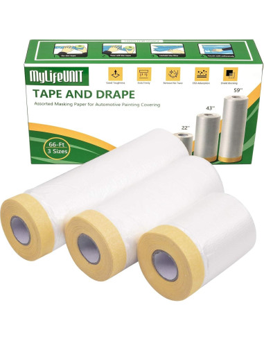 Cinta y Cortina de Enmascarar MyLifeUNIT 3 Rollos 6.1m
