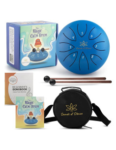 Tambor de Lengua de Acero Azul MCD-02 15.24 cm 8 Notas para Niños