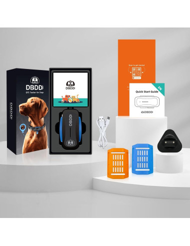 Rastreador GPS para Perros DBDD, Impermeable, AI, Negro