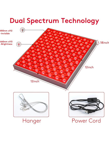 Lámpara de Luz Roja CLMTAS 45W Infrarroja 660nm 850nm