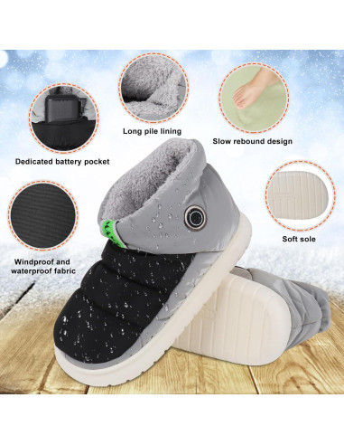 Zapatillas Calentadas Gmayoo Unisex Recargables para Invierno