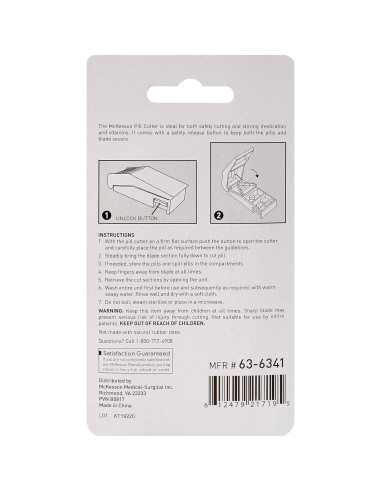 Cortador de Pastillas McKesson Azul con Almacenamiento Seguro