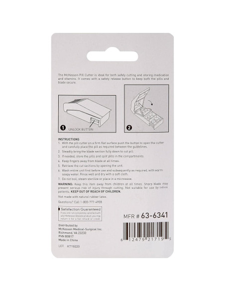 Cortador de Pastillas McKesson Azul con Almacenamiento Seguro