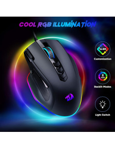 Ratón Gaming Redragon M614 Con Cable RGB 8000 DPI 11 Botones 2