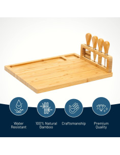 Tablero de Queso y Charcutería RoyalHouse de Bambú 28x36 cm 2