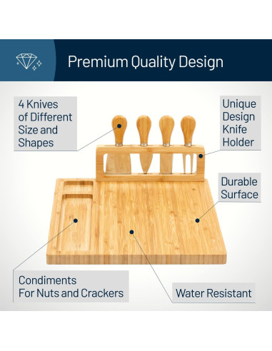 Tablero de Queso y Charcutería RoyalHouse de Bambú 28x36 cm