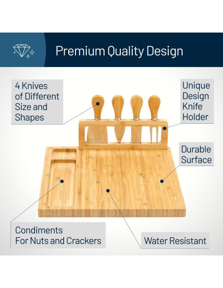 Tablero de Queso y Charcutería RoyalHouse de Bambú 28x36 cm
