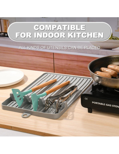 Alfombrilla de Silicona para Plancha Blackstone 39.6x16.8cm Gris