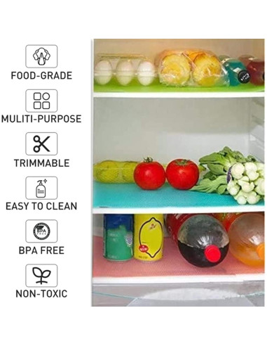 7 Alfombrillas para Refrigerador Aiosscd Lavables EVA Multicolor