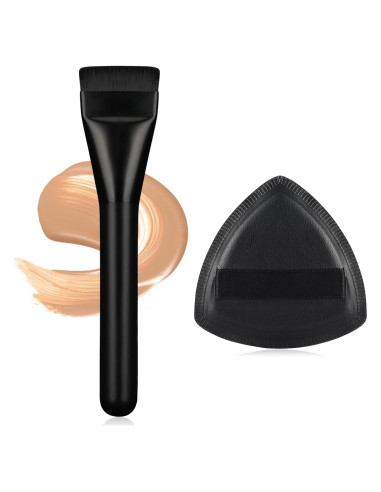 Brocha de Base Plana para Maquillaje BEAUTYFACTOR Negra