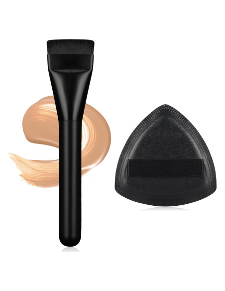 Brocha de Base Plana para Maquillaje BEAUTYFACTOR Negra