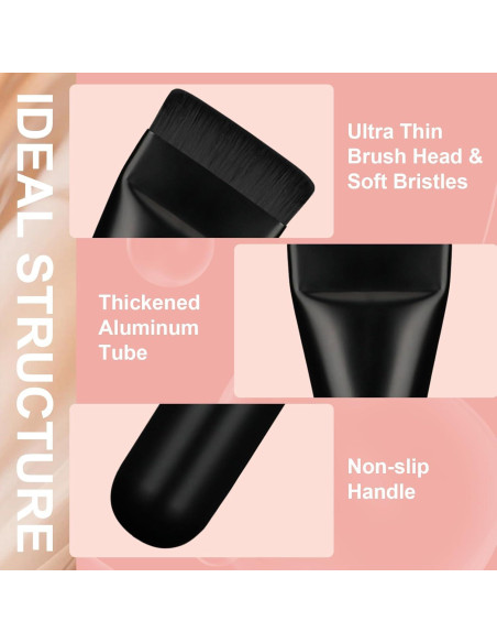Brocha de Base Plana para Maquillaje BEAUTYFACTOR Negra