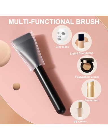 Brocha de Base Plana para Maquillaje BEAUTYFACTOR Negra