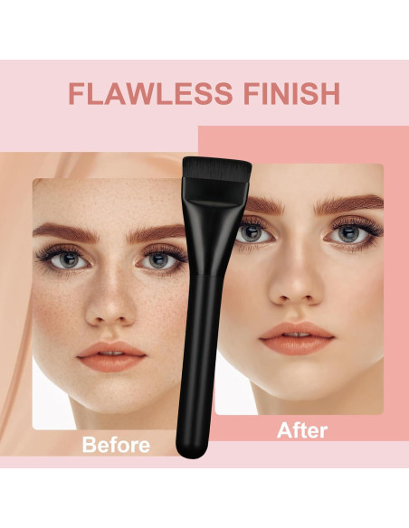 Brocha de Base Plana para Maquillaje BEAUTYFACTOR Negra