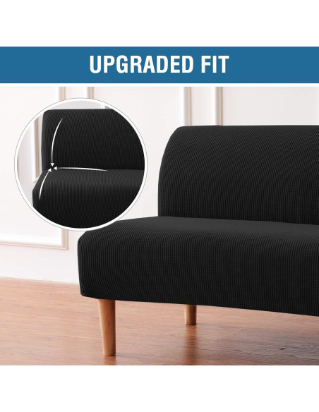 Funda de Futón H.VERSAILTEX Elástica Jacquard Negro 173-216 cm