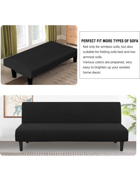 Funda de Futón H.VERSAILTEX Elástica Jacquard Negro 173-216 cm