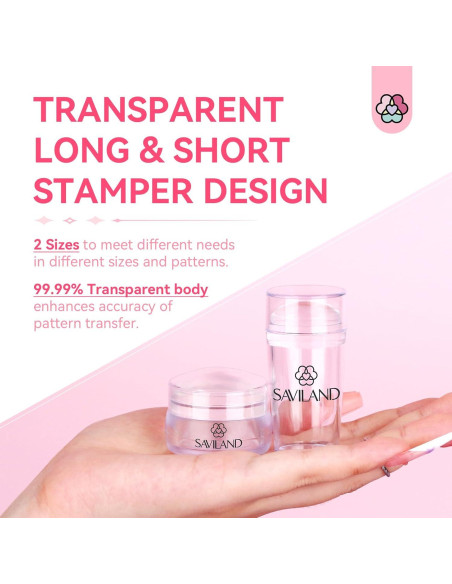 Kit de Sello de Uñas Saviland - 4 PZS, Gel Transparente