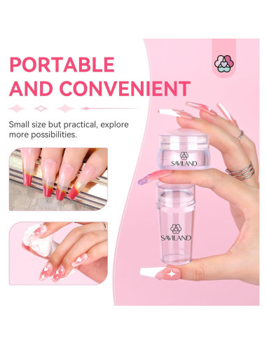 Kit de Sello de Uñas Saviland - 4 PZS, Gel Transparente