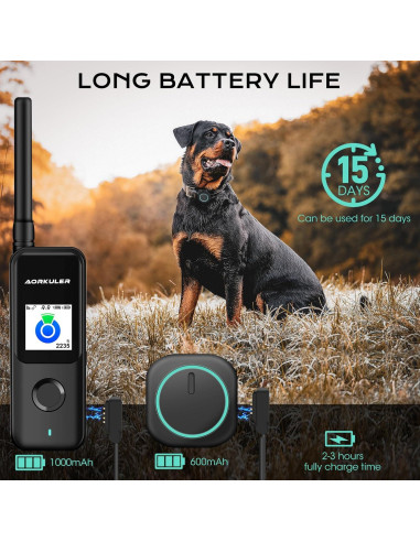 Rastreador GPS para perros Aorkuler 2024, IP67, 5.6 km