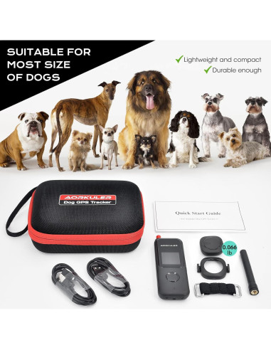Rastreador GPS para perros Aorkuler 2024, IP67, 5.6 km