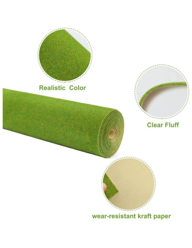 Alfombra de Césped Artificial EVEMODEL 40x200cm para Maquetas