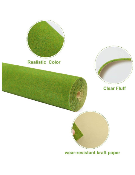 Alfombra de Césped Artificial EVEMODEL 40x200cm para Maquetas