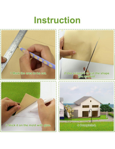 Alfombra de Césped Artificial EVEMODEL 40x200cm para Maquetas