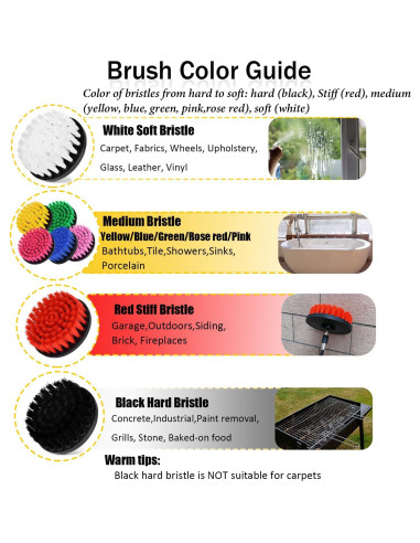 Juego de Accesorios de Cepillo de Taladro Tialero 7 Piezas