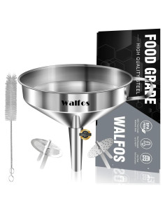 Embudo de Acero Inoxidable Walfos 10.5 cm con 2 Coladores