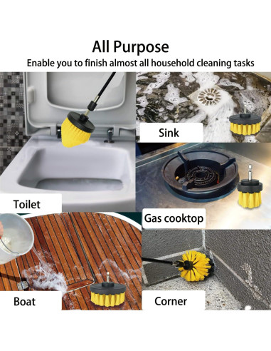 Juego de Accesorios de Cepillo de Taladro Tialero 7 Piezas