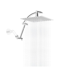 Cabezal de Ducha de Lluvia Hibbent 20 cm Alta Presión Cromo