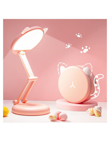 Lámpara de Escritorio Rosa Plegable y Recargable One Fire