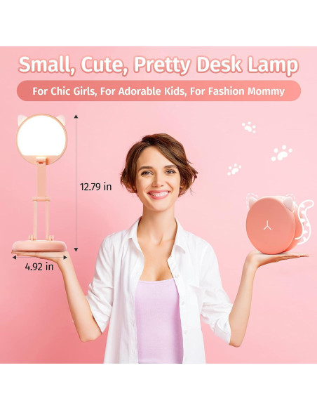 Lámpara de Escritorio Rosa Plegable y Recargable One Fire