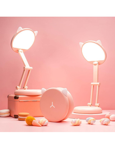 Lámpara de Escritorio Rosa Plegable y Recargable One Fire