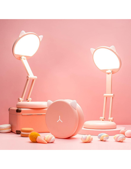 Lámpara de Escritorio Rosa Plegable y Recargable One Fire