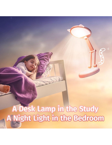 Lámpara de Escritorio Rosa Plegable y Recargable One Fire