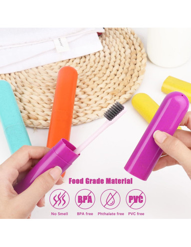 Estuche de Cepillo de Dientes Hooqict 4 Piezas Portátil