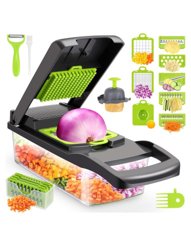 Cortador de Verduras Multifuncional Senbowe 13 en 1 con 8 Cuchillas