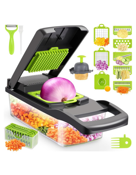 Cortador de Verduras Multifuncional Senbowe 13 en 1 con 8 Cuchillas
