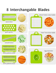 Cortador de Verduras Multifuncional Senbowe 13 en 1 con 8 Cuchillas 2