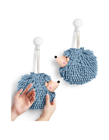 Toallas de Mano Fuzzy Ball Sophie & Panda - Juego de 2 Azul