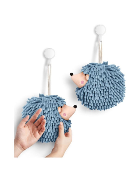 Toallas de Mano Fuzzy Ball Sophie & Panda - Juego de 2 Azul