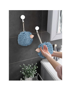 Toallas de Mano Fuzzy Ball Sophie & Panda - Juego de 2 Azul 2